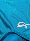 Gk Elite Cxs Child Extra Small Gymnastics Leotard Holographic Teal Blue Mystique