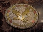 Vintage W Usa Weingeroff Eagle Belt Buckle Oval Floral Tricolor Cowboy 80s 90s