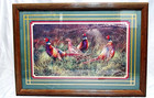 Vintage Ringed Necked Pheasants Art 16  X 23   Framed  Matted  Signed Bradshaw