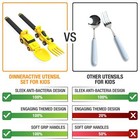 Dinneractive Utensil Set For Kids     Yellow Race Car Themed Fork And Spoon