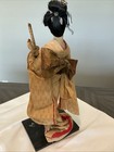 Vintage Japanese 17     Geisha Doll On 7   x5 5    Wooden Stand