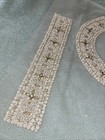 Vintage Faux Pearls   Rhinestones Dress Collar   Wrist Trim Hand Made Loc Z8