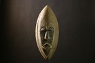 African Lega Tribal Mask Carved Wood Ritual Face Art Congo Wall Decor-7547