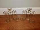 Lot 2 Easel Plate Holder Stand Display Picture Book Scroll Gold Metal Vintage 