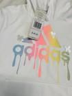 Adidas Girls Hoodie Large Logo White - 100  Poly