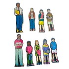Vintage Inspired Wooden Children Figurines Wedgies Career Lot Of 9