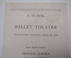 S  Hurok Ballet Theatre Memorial Hall March 22  1944 Souvenir Program