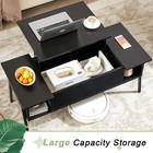 Wood Lift Top Coffee Table With Hidden Compartment And Storage Shelf For Livi   
