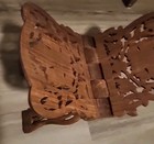 Vtg Hand Carved Wood Folding Cookbook Holder Bible Book Display Stand 15  X 8  K