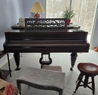 Antique collectible - 1900 Mahogany  Chickering Parlor Grand  Rebuilt In 1984  