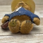 Vintage Mini Eden Paddington Bear 2 5 In Flocked Hong Kong Blue Coat Yellow Hat