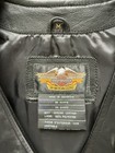 Harley Davidson Leather Vest Mens Medium Black Embossed Eagle Zip Up