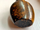 Antique Or Vintage Chinese Carved Tigers Eye Stone Snuff Bottle W  Stopper