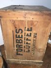 Antique Large Wood Forbes Coffee Advertising Shipping Crate St Louis Mo Rare