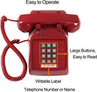 Traditional Red Landline Phone  Retro Corded Telephone Visible Ringing Indicator