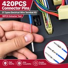 420pcs Connector Pins 21 Types Electrical Wire Terminal Kit 18pcs Extractor Tool