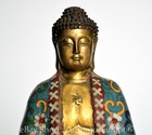 8  Chinese Bronze Cloisonne Enamel Sakyamuni Shakyamuni Amitabha Buddha Statue