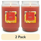 Mainstays 20oz Scented Glass Jar Candle Cranberry Mandarin Single Wick 2 Pack