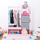 Bophy Girls  Dress Up Storage With Light   Mirror  Kids Clothing Rack With 