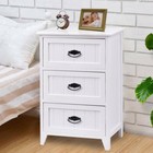 White Finish Wooden Nightstand Bedside Table 3 Drawers End Side Accent Storage