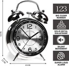 Super Loud Alarm Clock For Heavy Sleepers Adults twin Bell Retro 4 Inch  gray 