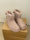 Ugg Classic Mini Bailey Bow Ribbon Boots Sheepskin Women Us4-us9 Mud Pink New