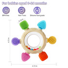 Baby Teething Rings Toys For 0-6 6-12 Months Baby Rattle Teether Sensory Toys Fo