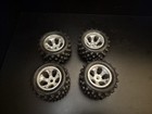 Proline Dirt Paw Set  4  Chrome Wheels 12 Mm Hex Rear Front Bearing 1 10 Jato