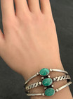 Old Vintage Native American Navajo Turquoise Twisted Silver Bracelet 6 6in