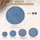 8 Pcs Round Woven Placemats  7  Braided Placemat  Blue gray