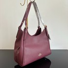 Caq86 Erin Shoulder In Pebble Leather In Deep Wine Red