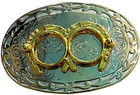 Western Style Belt Buckle With 2 X 2 Cm Inserts For Coin Or Decorative Stones
