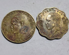 Tanzania 20 Senti Ostrich Walking   10 Senti Prancing Zebra - 2 Brass Coins 1981