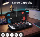 Nintendo Switch Portable Travel Case - Black Samurai Hard Shell Pouch With 11 Ca