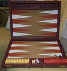 Vtg Royal Crisloid Backgammon Set 1 75         Marbled Red   Butterscotch Bakelite 