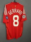 Men s Fc Liverpool 2008 2010 Gerrard  8 Uefa Soccer Football Shirt Jersey Size M