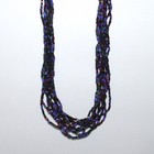 Necklace Earrings Set Bohemian Glass Beads Blue Purple