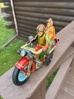 Vintage Japan Tin Romance Toy Motorcycle 12    Friction Iy