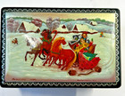Russian Hand Painted Art Lacquer Miniature Box Fedoskino 4 x2 75  1969