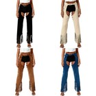 Us Women Western Cowgirl Chaps Open Crotch Fringe Assless Motorcycle Chaps Pants