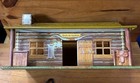 Beautiful 1950s Marx Toy Bar-m-ranch Tin Litho Log Cabin