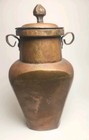 Antique Hand Hammered Copper Lidded Vessel Primitive Rustic Decor