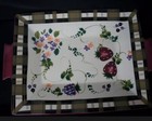 Oneida Strawberry Plaid Large Handled Rectangle Tray 19  Wide