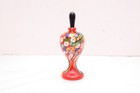 Mad Art Glass Studios Red 8  Multicolor Millefiori Perfume Bottle Black Stopper