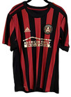 Adidas Atlanta United Fc Mls Soccer Jersey Black red Striped Aeroready L