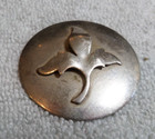 Large Vintage Antique Metal Picture Button 3d Leaf