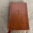 Holy Bible Nkjv Large Print Ref Personal Size Brown Leather   Bible Cover