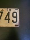 Liscence Plate Vintage New Jersey 1950 Antique Pre Owned Plate