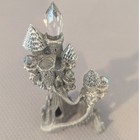 Vtg 1989 Pewter Wizard s Castle Figurine With 4 Crystal Points Gothic Face 5 