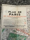 Vintage Two Sided Plan Of Paris Folding Tourist Map  Subway Map